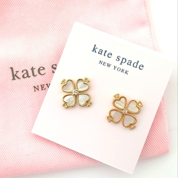 kate spade Jewelry - Kate Spade Demi Fine Spade Flower Stud Earrings NWT NEW